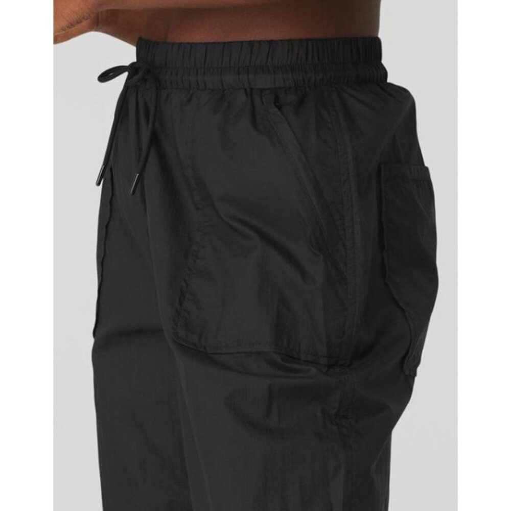 Alo Cloud Nine Pants Black High-Rise Waist Lightweight Windbreaker Track Joggers - Picture 3 of 12